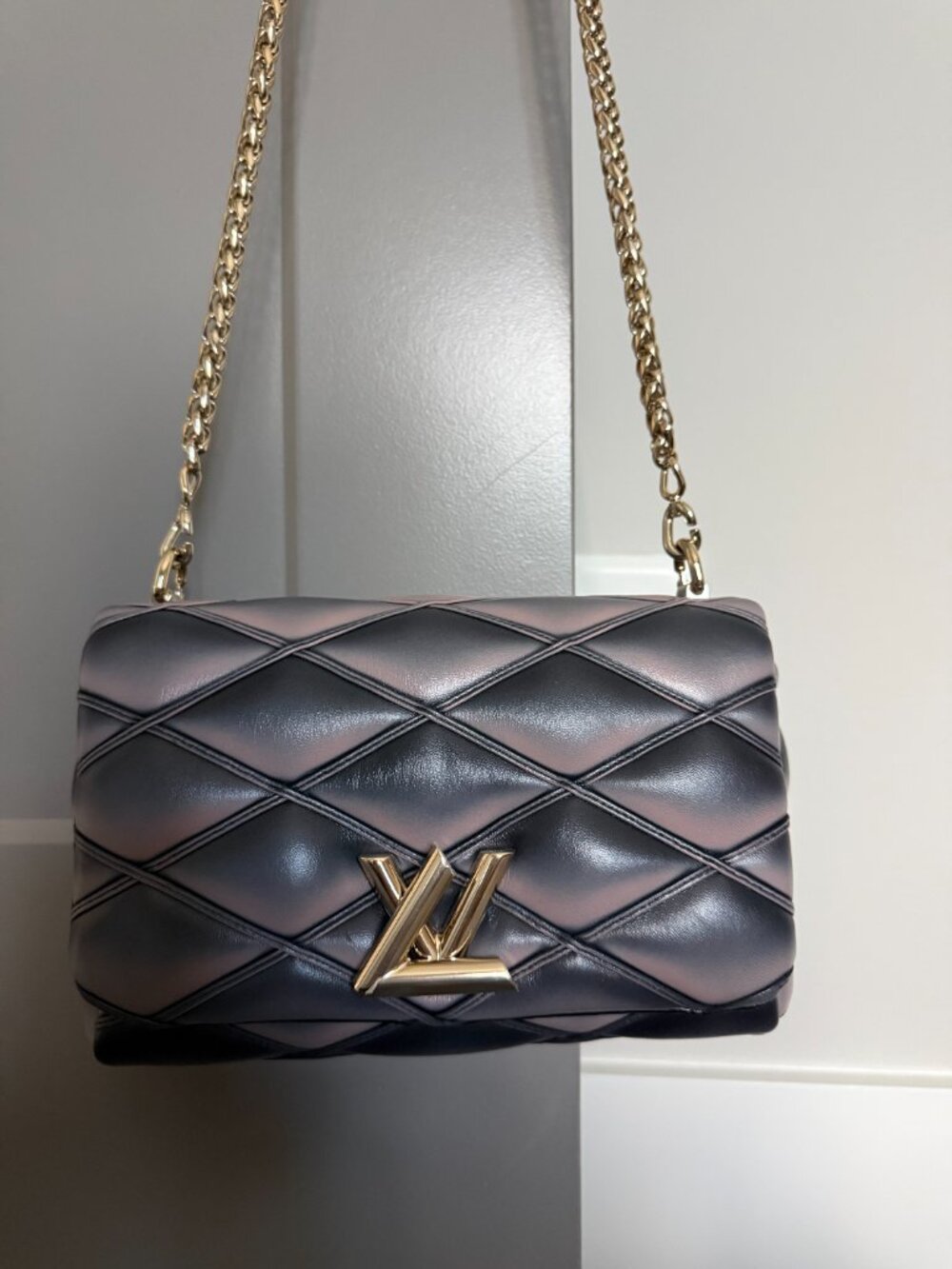 Brand New Louis Vuitton GO-14 MM (Model M23569) Black/Pink